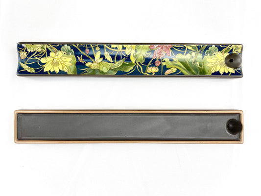 Cloisonne ceramics incense holder for incense sticks (lotus)