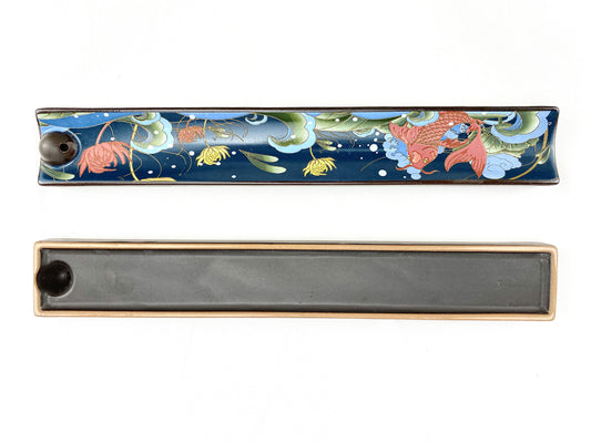 Cloisonne ceramics incense holder for incense sticks (Fish)